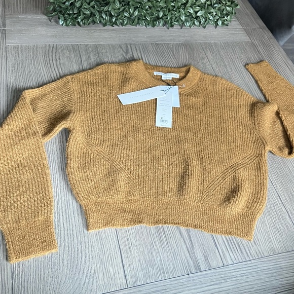 Veronica Beard Knit Melinda Sweater in Metalic Gold Mustard Color S NWT 395$ - Picture 9 of 10